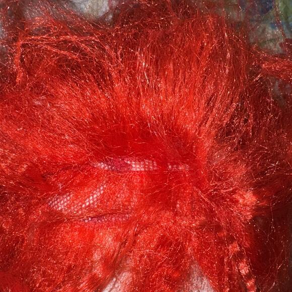 Warner Bros Clown Mask Latex Crazy Red Fringe Hair Red Nose Bald Head Used - Picture 11 of 11